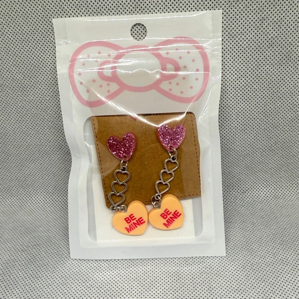 Handmade Valentine’s Day Candy Heart Earrings
